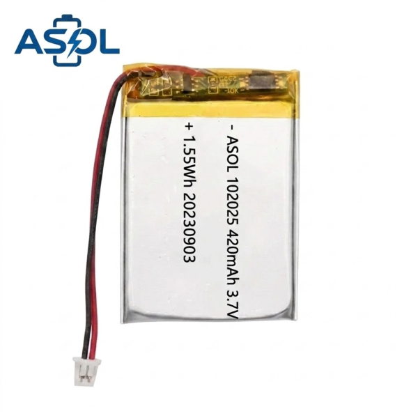 ASOL 102025 3.7V 420mAh Lithium Polymer Battery