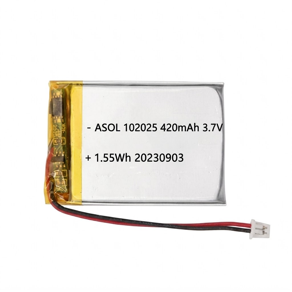 ASOL 102025 3.7V 420mAh Lithium Polymer Battery - Image 2