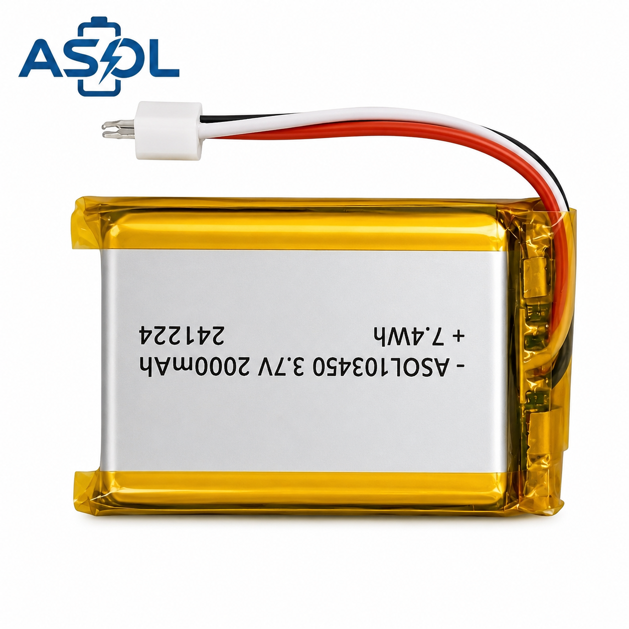 ASOL 103450 3.7V 2000mAh Lithium Polymer Battery - Image 3