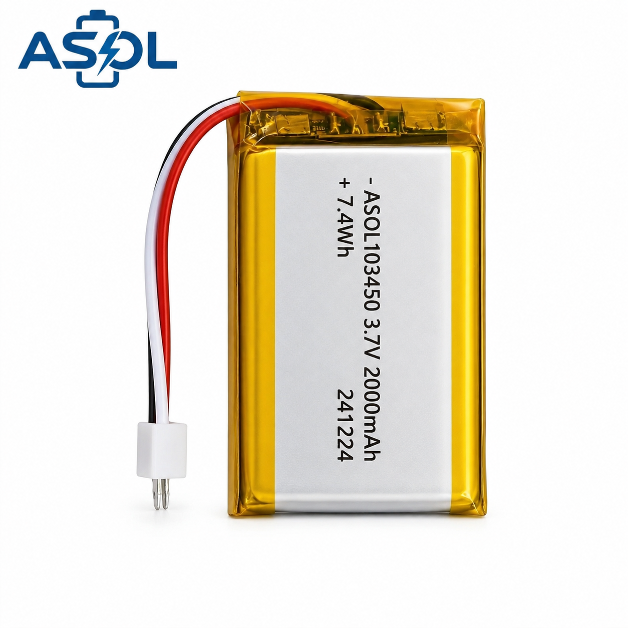 ASOL 103450 3.7V 2000mAh Lithium Polymer Battery