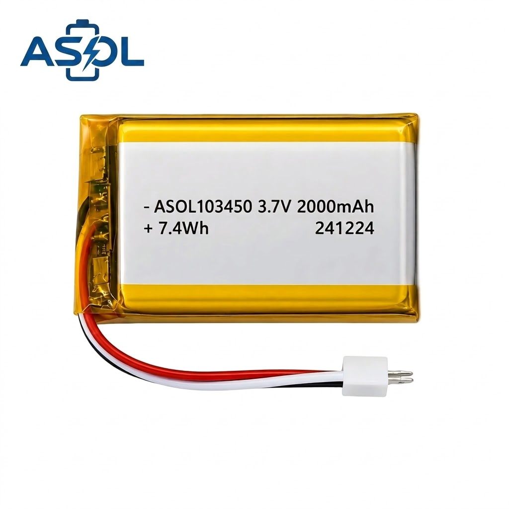 ASOL 103450 3.7V 2000mAh Lithium Polymer Battery - Image 2