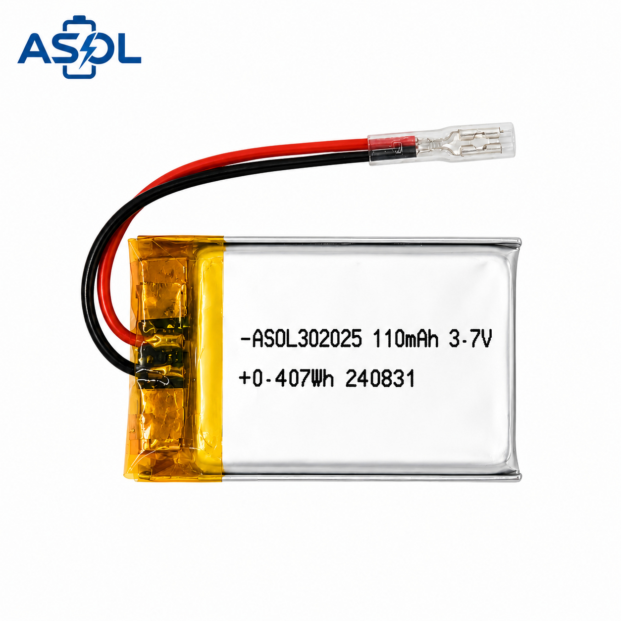 ASOL 302025 3.7V 110mAh Lithium Polymer Battery - Image 2