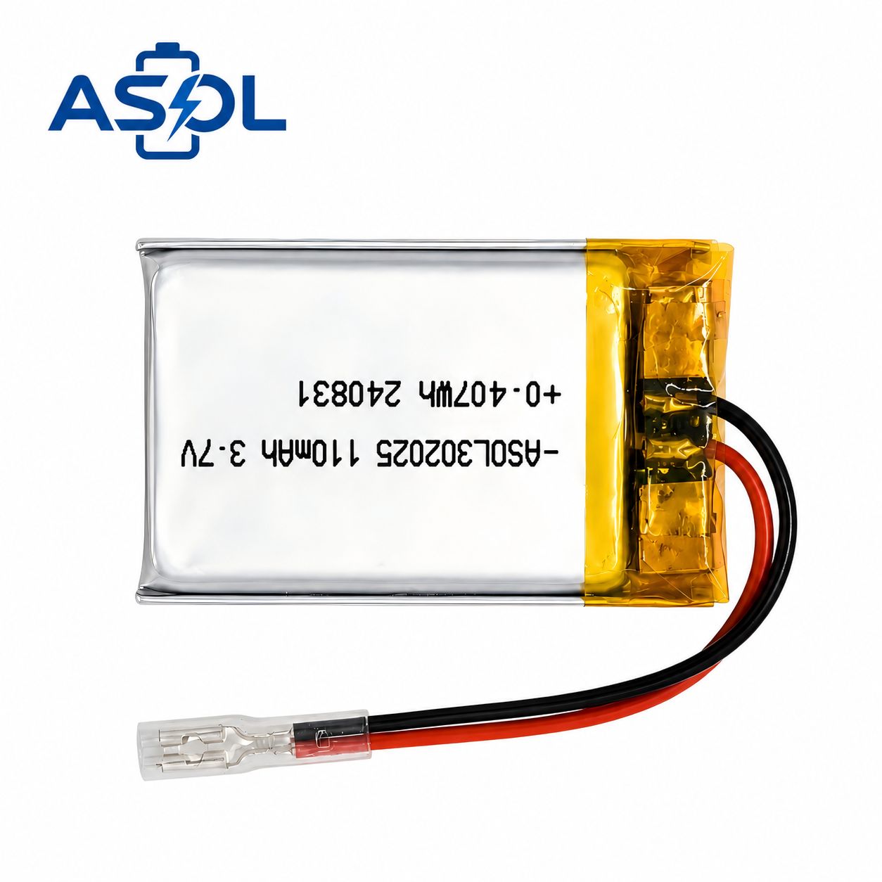 ASOL 302025 3.7V 110mAh Lithium Polymer Battery - Image 3