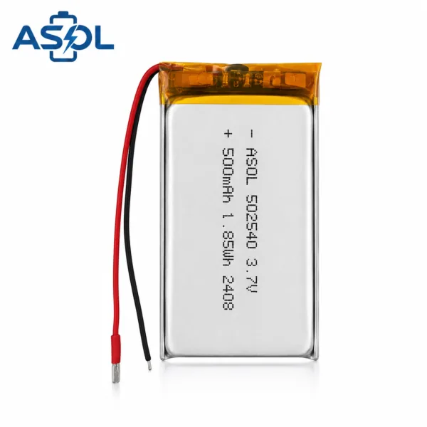 ASOL 502540 3.7V 500mAh Lithium Polymer Battery