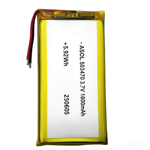 ASOL 503470 3.7V 1600mAh Lithium Polymer Battery