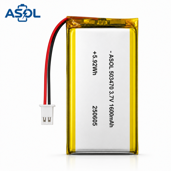 ASOL 503470 3.7V 1600mAh Lithium Polymer Battery