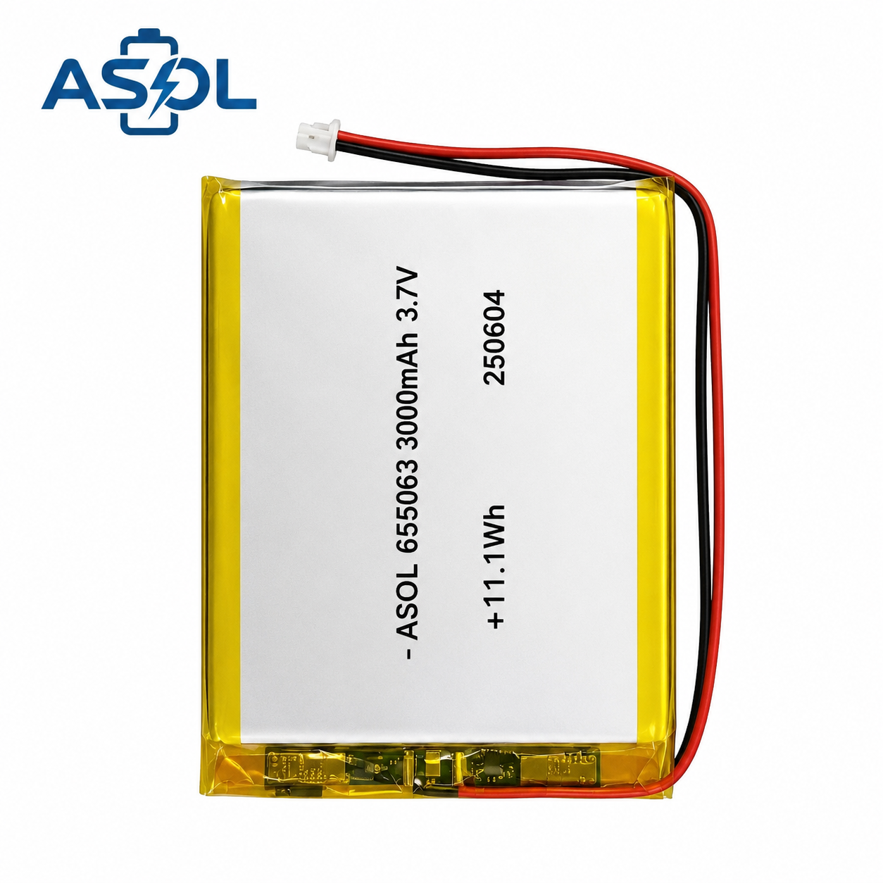 ASOL 655063 3.7V 3000mAh Lithium Polymer Battery - Image 2