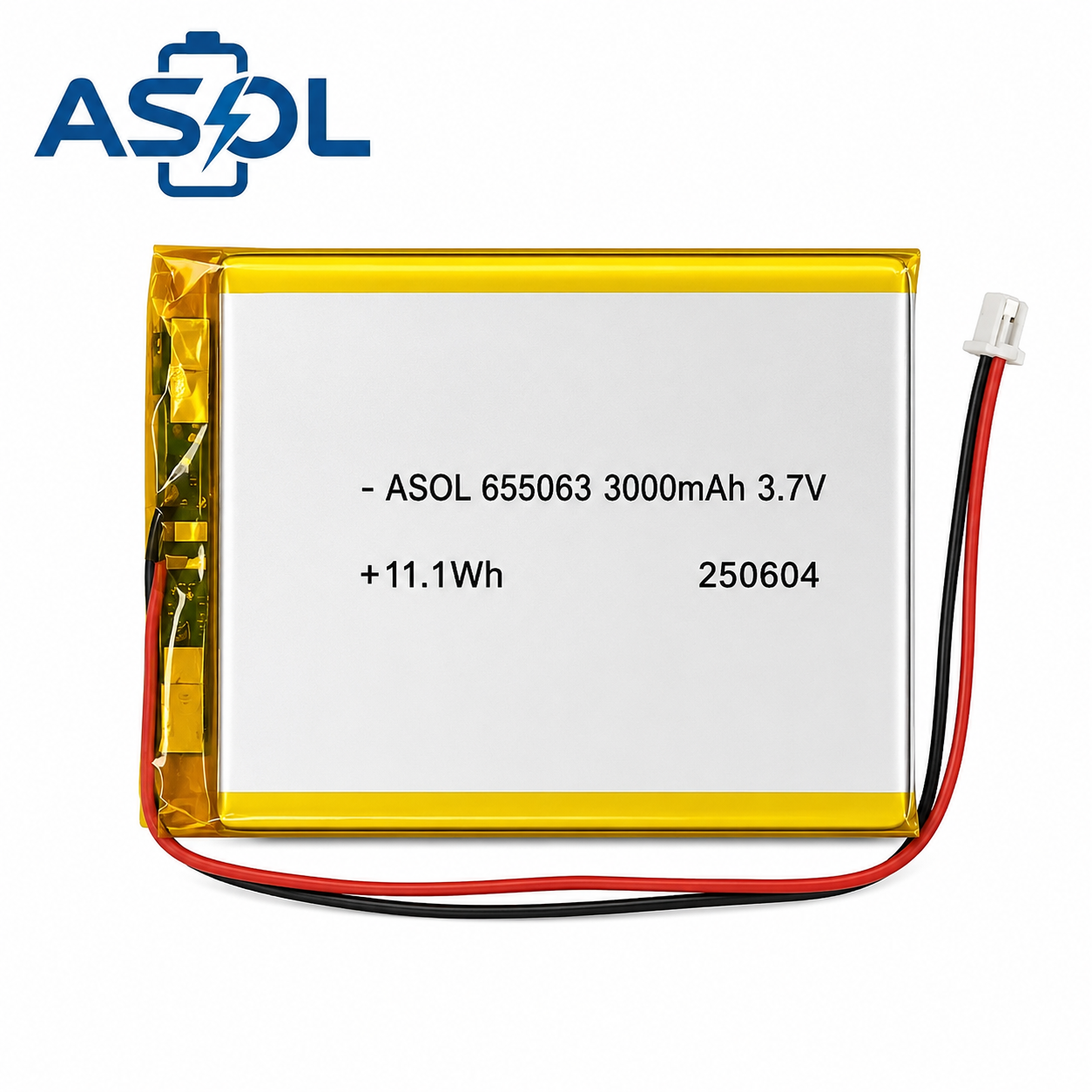 ASOL 655063 3.7V 3000mAh Lithium Polymer Battery - Image 3