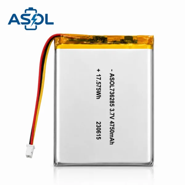 ASOL 736285 3.7V 4750mAh Lithium Polymer Battery