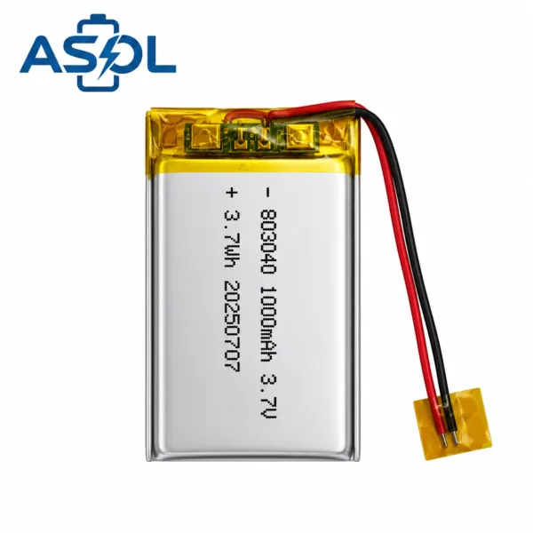 ASOL 803040 3.7V 1000mAh Lithium Polymer Battery