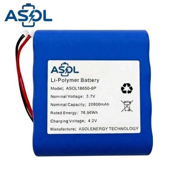 ASOL 18650 8P 3.7V 20800mAh Li-Polymer Battery Pack