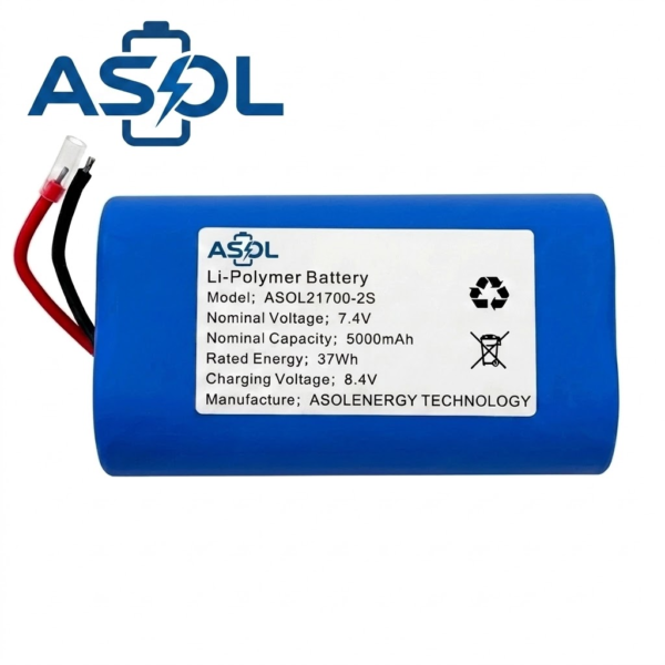 ASOL 21700 2S 7.4V 5000mAh Li-Polymer Battery Pack