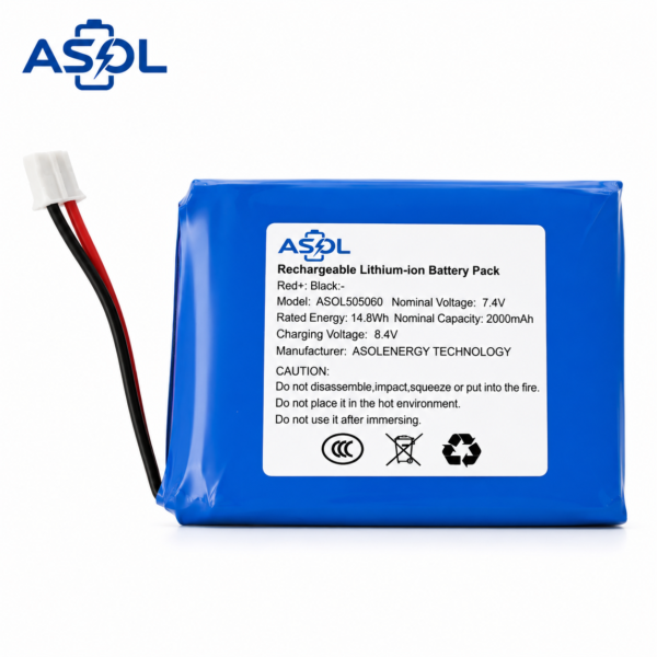 ASOL 505060 7.4V 2000mAh Li-ion Battery Pack