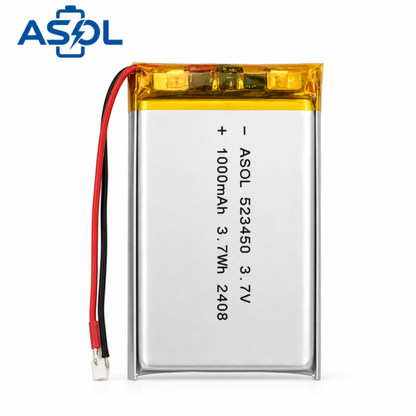 ASOL 523450 3.7V 1000mAh Lithium Polymer Battery
