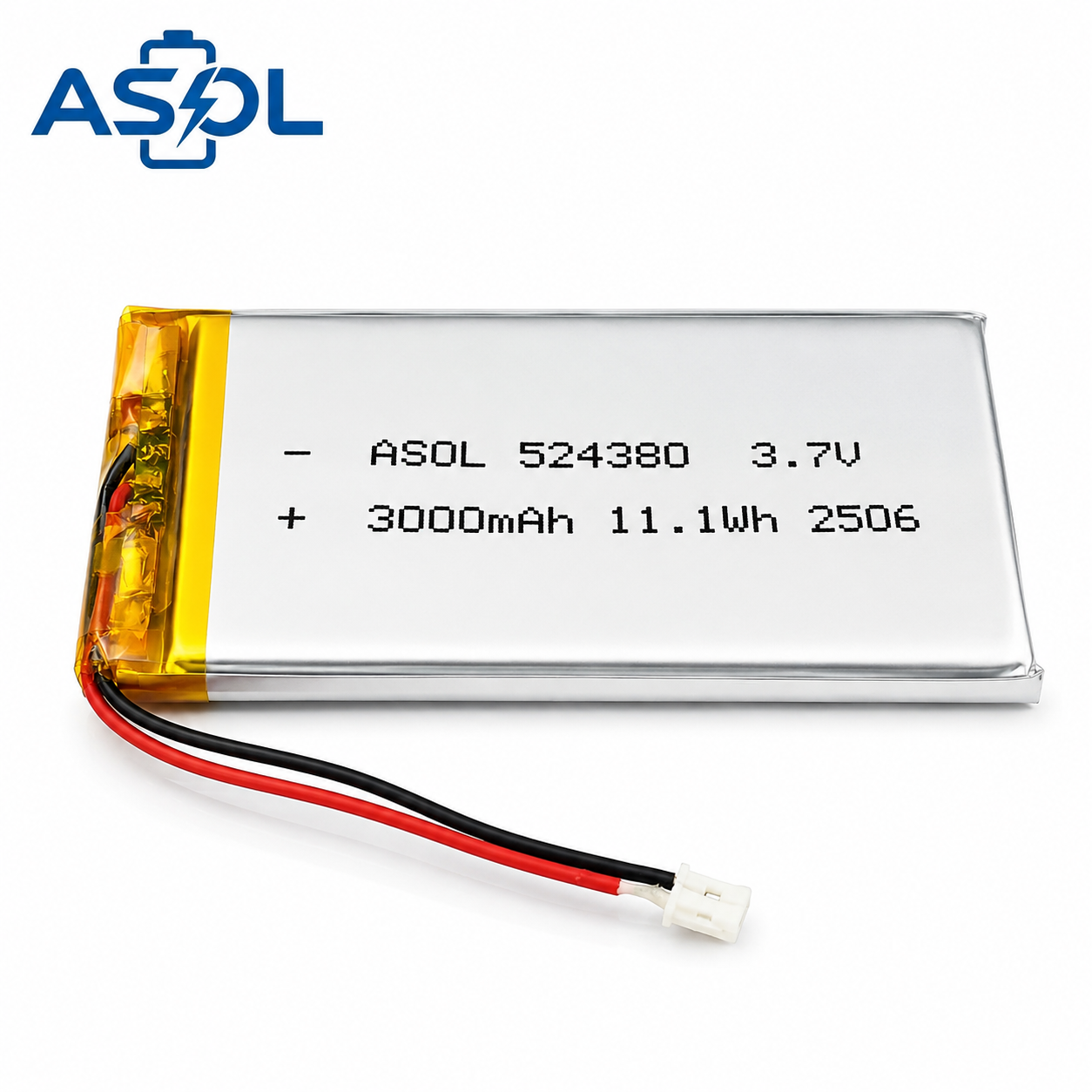 ASOL 524380 3.7V 3000mAh Lithium Polymer Battery - Image 2