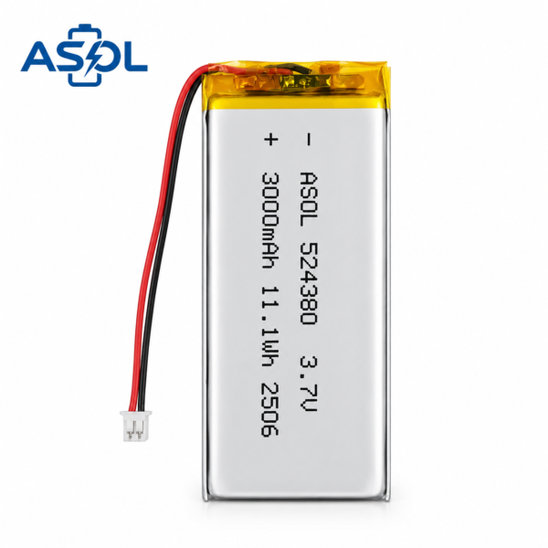 ASOL 524380 3.7V 3000mAh Lithium Polymer Battery