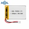 ASOL 703050 3.7V 1000mAh Lithium Polymer Battery Cell
