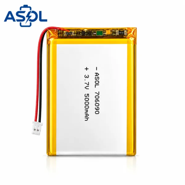 ASOL 706090 3.7V 5000mAh High-Capacity Lithium Polymer Battery
