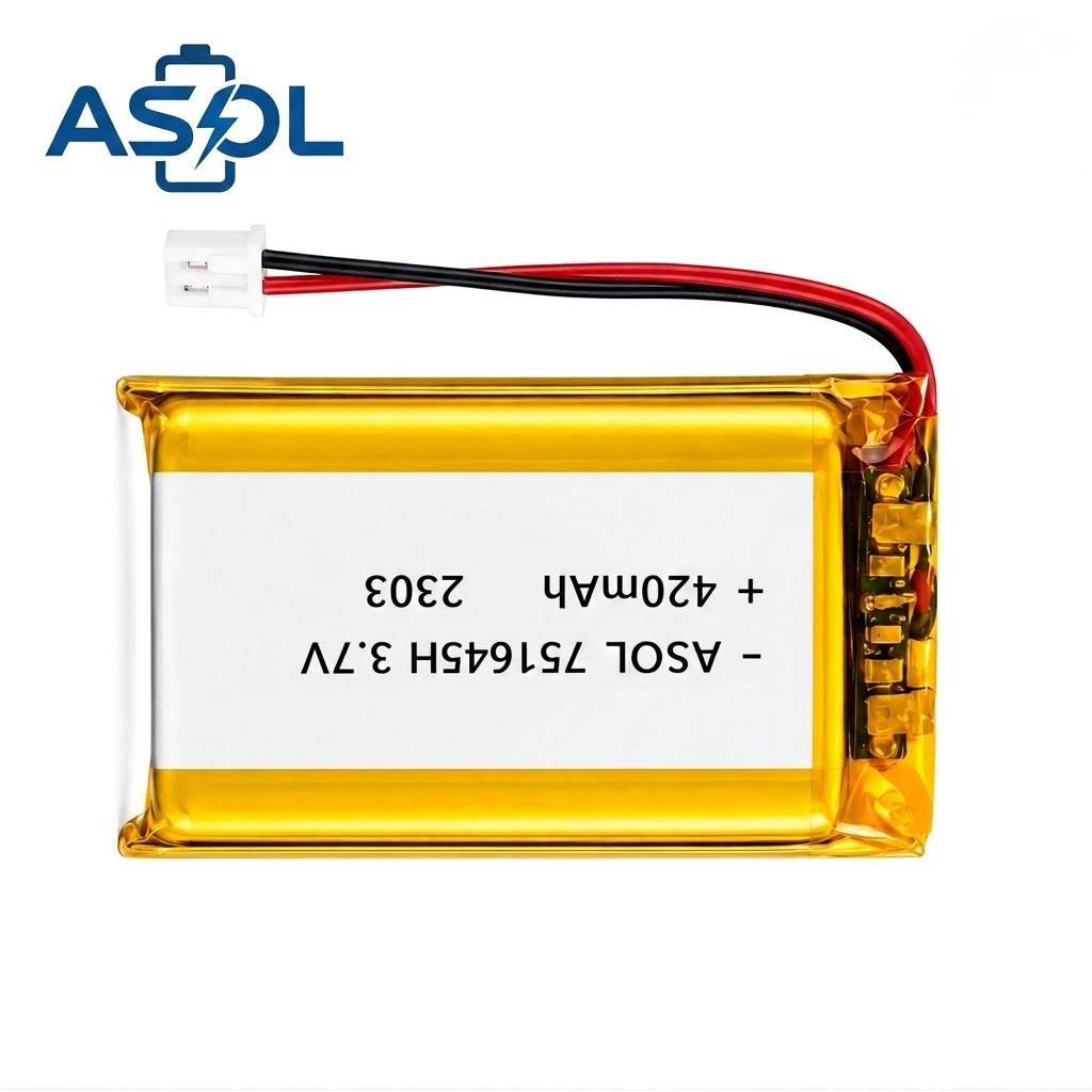 ASOL 751645 3.7V 420mAh 2C Fast-Charge Lithium Polymer Battery - Image 3