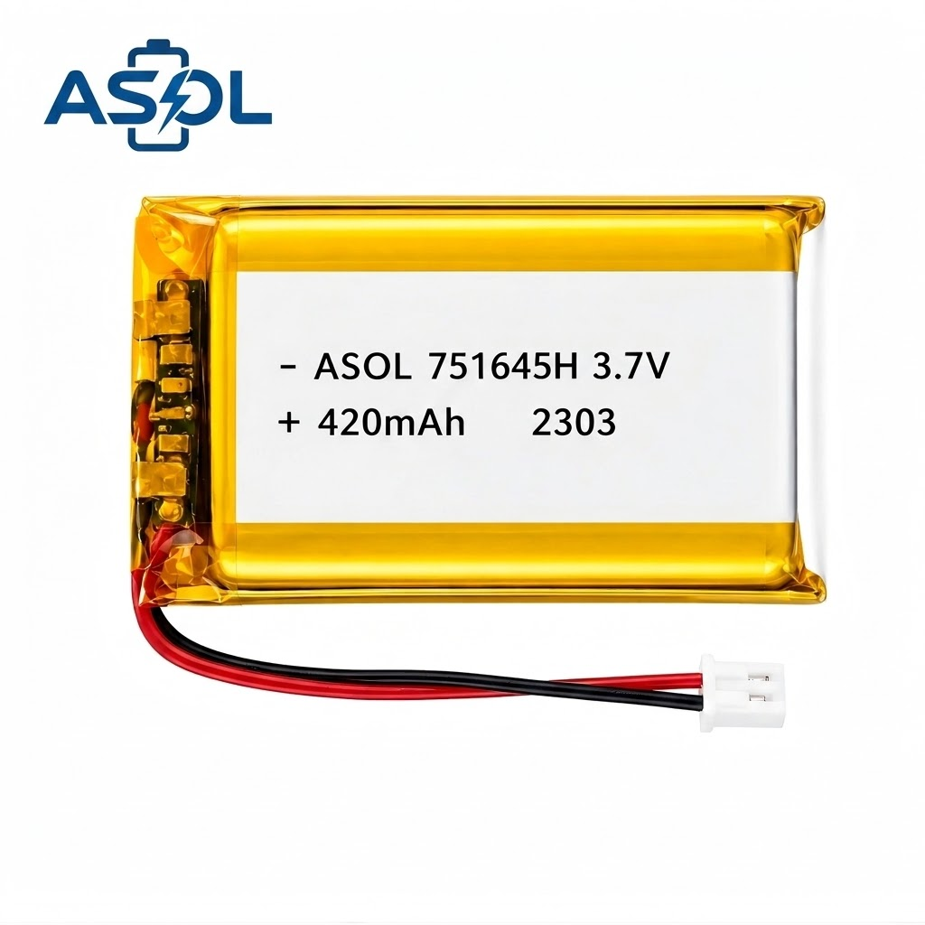 ASOL 751645 3.7V 420mAh 2C Fast-Charge Lithium Polymer Battery - Image 2