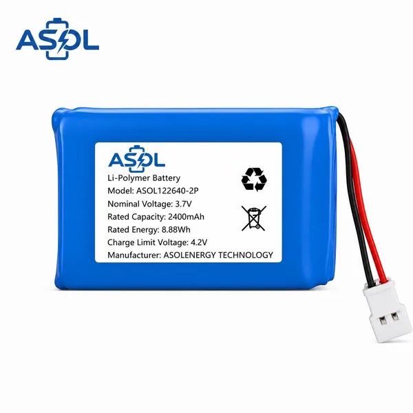 ASOL 122640-2P 3.7V 2400mAh Li-Polymer Battery Pack