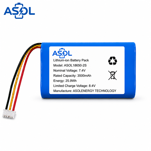 ASOL 18650 2S 7.4V 3500mAh Cylindrical Li-ion Battery Pack