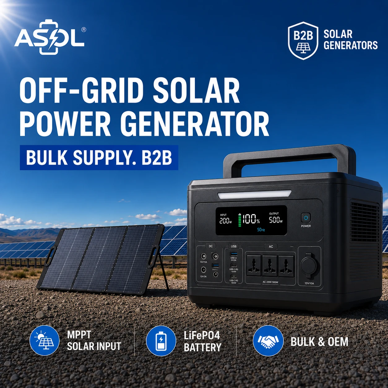 Off-Grid Solar Power Generator Bulk