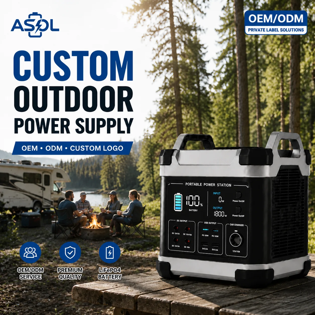 ASOL custom outdoor power supply — OEM/ODM private label portable power station