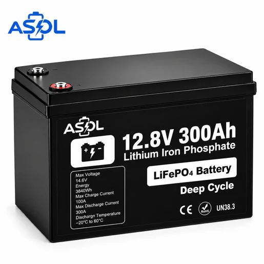 ASOL 12.8V 300Ah LiFePO4 Battery