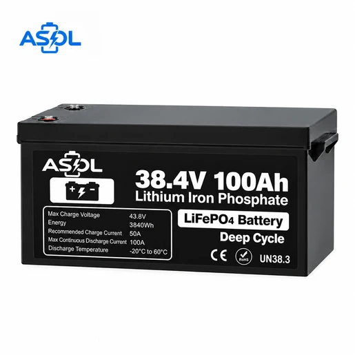 ASOL 38.4V 100Ah LiFePO4 Deep Cycle Battery